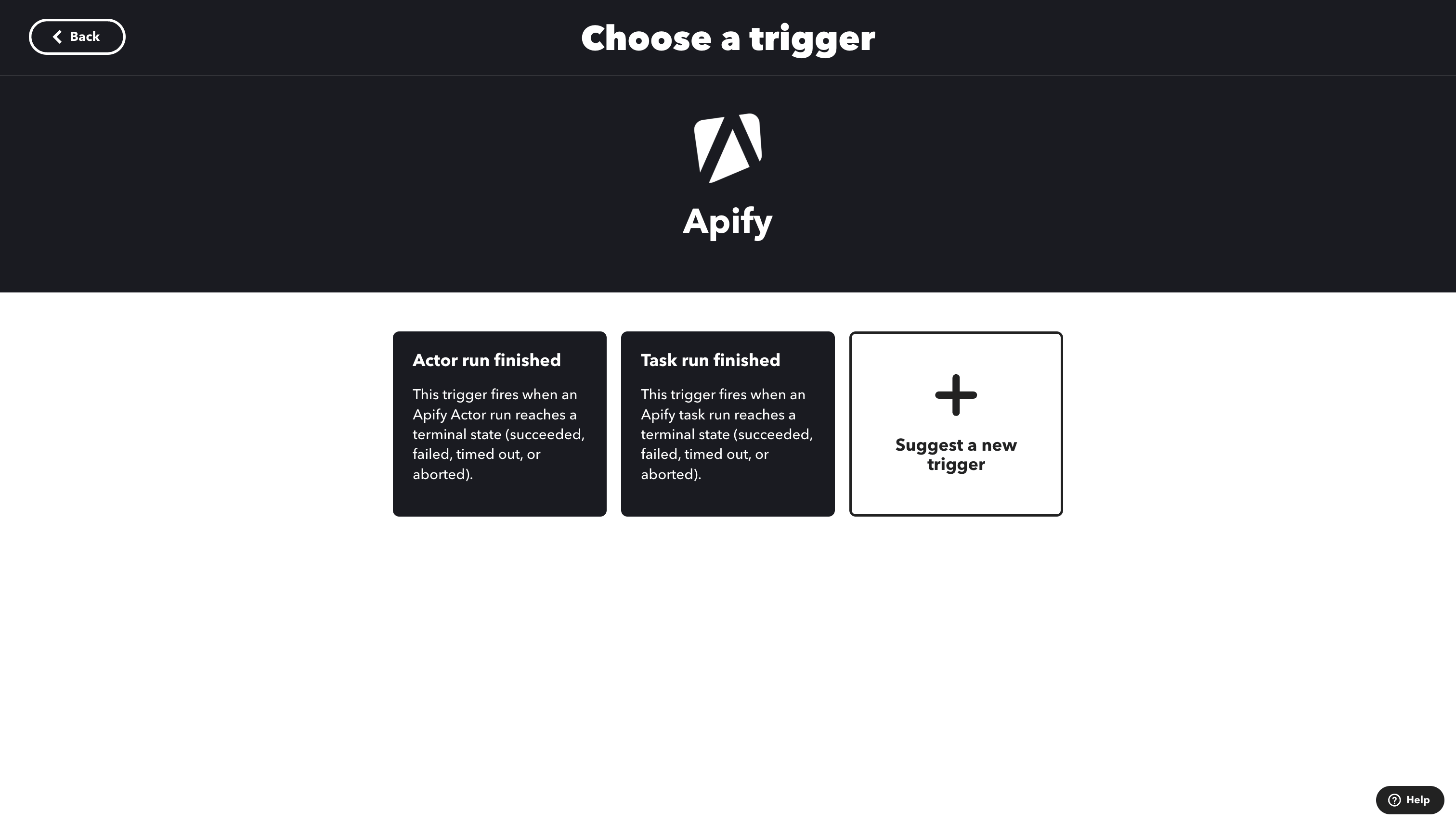 Apify Choose Trigger
