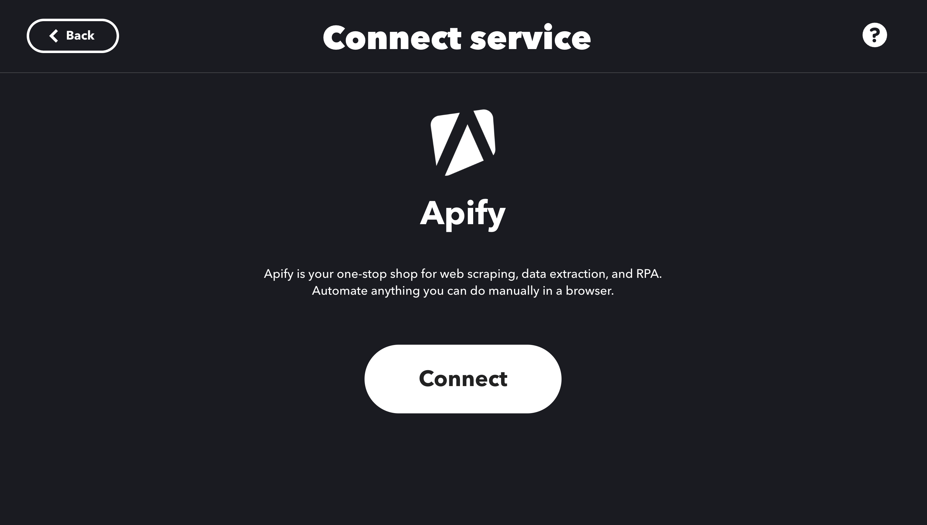 Apify Connect Service