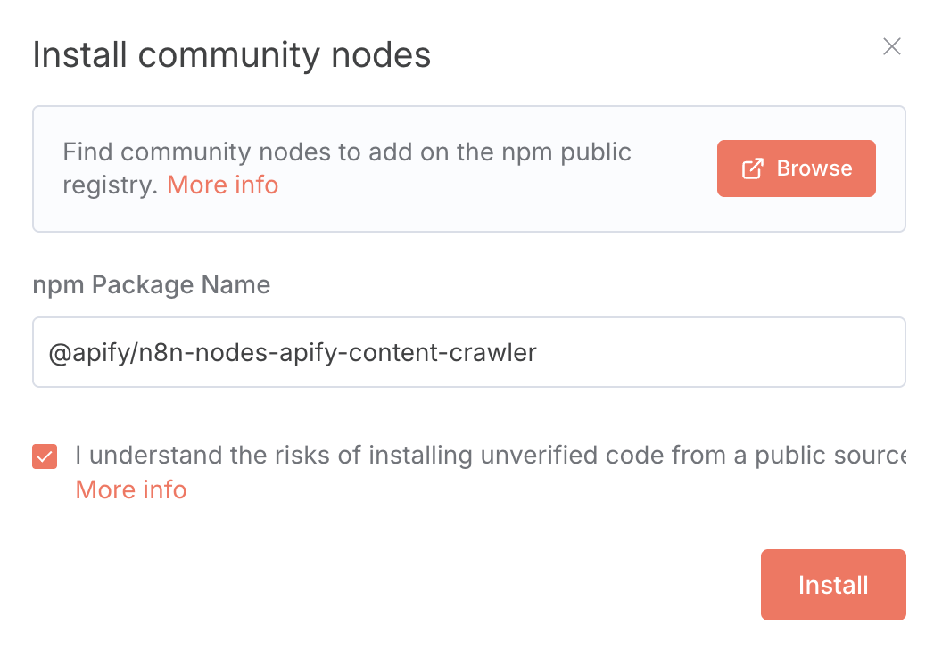 Apify Install Node